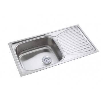 Chiuveta De Inox Pentru Bucatarie, Pentru Blat, Sistem De Prindere, Finisaj Anticalcar, Cuva Stanga, 78 X 43,5 Cm, Adancime 18 Cm, Argintiu