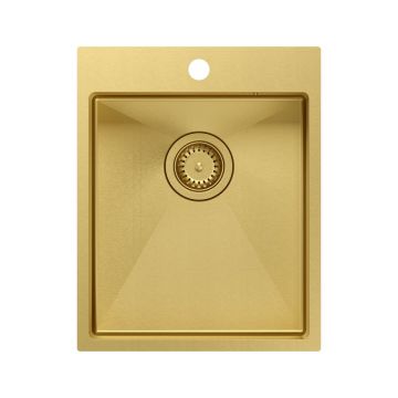 Chiuveta inox incastrata Quadron Unique Russel 90 auriu 40x50 cm