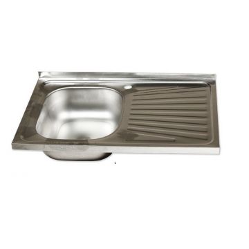 Chiuveta Klausstech De Bucatarie Cu Sifon De Scurgere Cu Ventil, Dimensiune 80x50, Material Inox, Usor De Curatat, Argintiu