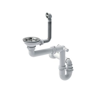Sifon cu capac scurgere Quadron Unique finisaj inox pentru chiuvete granit