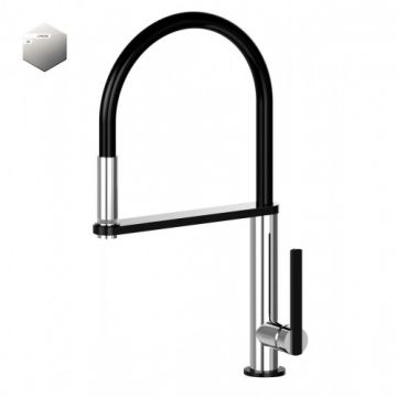 Baterie bucatarie Bruma Mentha, crom, cu dus LED extensibil - Culoare square_1_1_chrome
