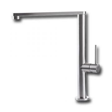 Baterie bucatarie Vema Tiber Steel, cu pipa pivotanta - Culoare Crom