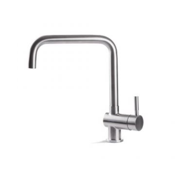 Baterie bucatarie Vema Tiber Steel, cu pipa pivotanta - Culoare Crom