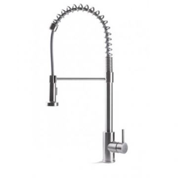 Baterie bucatarie Vema Tiber Steel, cu pipa reglabila - Culoare Crom