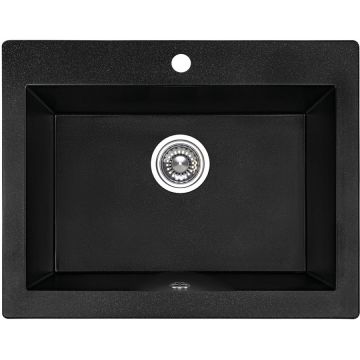Chiuveta bucatarie granit AVANGARD 1B Square Black