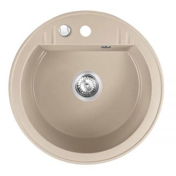 Chiuveta granit, Ferro, Mezzo II, rotunda, 1 cuva, 510 mm, nisip