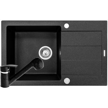 Pachet chiuveta granit Sparta Plus + Baterie FIDO Negru Pachet chiuveta granit Sparta Plus + Baterie FIDO Negru