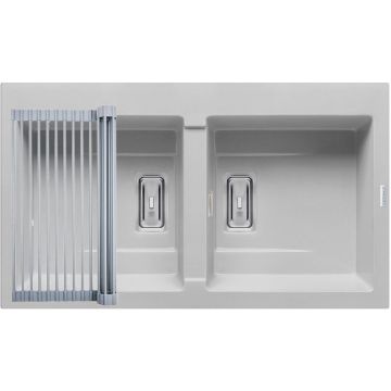 Set Chiuveta Granit + Suport multifunctional ROLL UP KARTESIO 86x50 2B Snow