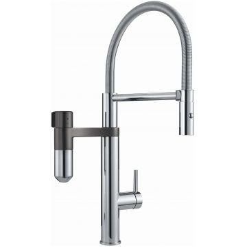 Baterie bucatarie Franke Vital Semi-Pro  pipa flexibila cu 2 jeturi  sistem filtrare integrat  Crom/Gun Metal
