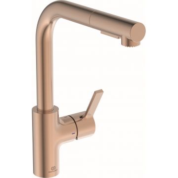 Baterie bucatarie Ideal Standard Gusto 295mm pipa extractibila L rotativa sunset rose