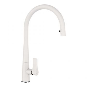 Baterie bucatarie Schock Gota cu dus extractibil - Culoare Alb pal