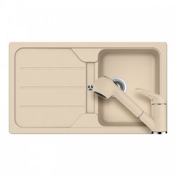 Chiuveta Bucatarie De Granit - Schock FORMHAUS D-100 + baterie COSMO Extensibila - Culoare moonstone