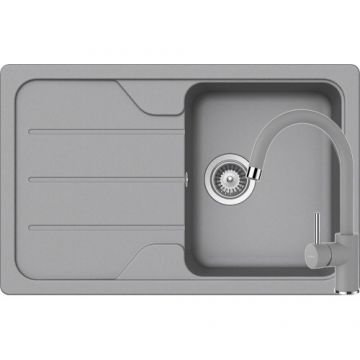 Chiuveta Bucatarie De Granit - Schock FORMHAUS D-100S + baterie PLUTOS - Culoare croma schock