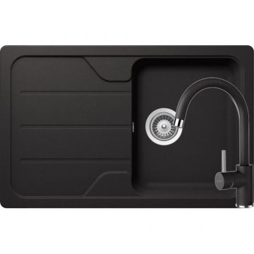 Chiuveta Bucatarie De Granit - Schock FORMHAUS D-100S + baterie PLUTOS - Culoare Nero