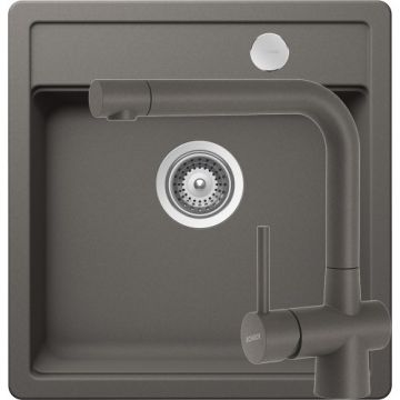 Chiuveta Bucatarie De Granit - Schock MONO N-100S + baterie Laios - Culoare silverstone