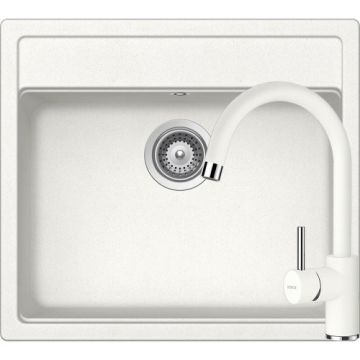 Chiuveta Bucatarie De Granit - Schock NEMO N-100 + baterie PLUTOS + cos scurgere ajustabil cadou - Culoare alpina