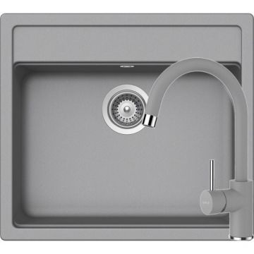 Chiuveta Bucatarie De Granit - Schock NEMO N-100 + baterie PLUTOS + cos scurgere ajustabil cadou - Culoare croma