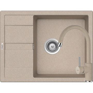 Chiuveta Bucatarie De Granit - Schock RONDA D-100L + baterie PLUTOS - Culoare sabbia