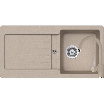 Chiuveta Bucatarie De Granit - Schock TYPOS D-100S + baterie PLUTOS - Culoare Sabbia