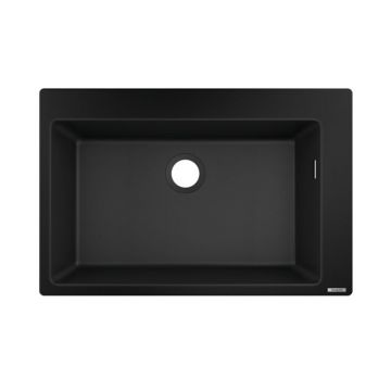 Chiuvetă bucătărie Hansgrohe, S510-F660 SilicaTec, 77 cm, negru grafit, 43313170