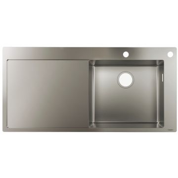 Chiuveta bucatarie Hansgrohe S717-F450 1045x510mmmm picurator stanga orificiu buton control inox