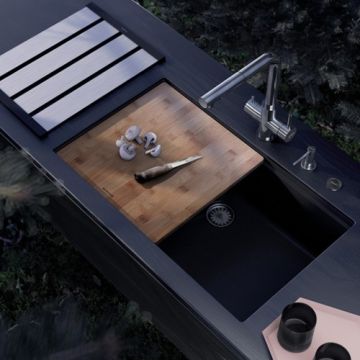 Chiuveta bucatarie Schock Greenwich N-100XL + cos scurgere ajustabil cadou - Dimensiune 750x456 mm