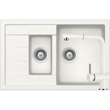 Chiuveta De Bucatarie Granit - Schock MANHATTAN D-150S + baterie EPOS Extensibila - Culoare alpina