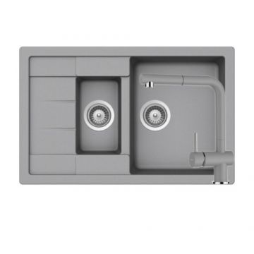 Chiuveta De Bucatarie Granit - Schock MANHATTAN D-150S + baterie EPOS Extensibila - Culoare croma