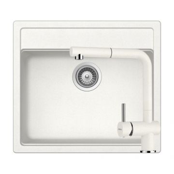 Chiuveta De Bucatarie Granit - Schock NEMO N-100 + baterie EPOS Extensibila + cos scurgere ajustabil cadou - Culoare alpina