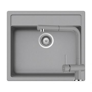 Chiuveta De Bucatarie Granit - Schock NEMO N-100 + baterie EPOS Extensibila + cos scurgere ajustabil cadou - Culoare croma