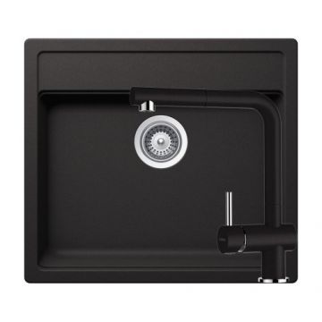 Chiuveta De Bucatarie Granit - Schock NEMO N-100 + baterie EPOS Extensibila - Culoare Nero