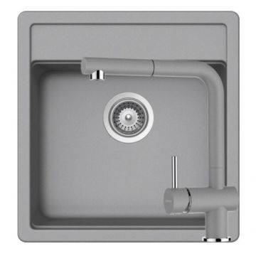 Chiuveta De Bucatarie Granit - Schock NEMO N-100S + baterie EPOS Extensibila + cos scurgere ajustabil cadou - Culoare croma