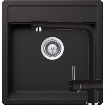 Chiuveta De Bucatarie Granit - Schock NEMO N-100S + baterie EPOS Extensibila - Culoare Nero