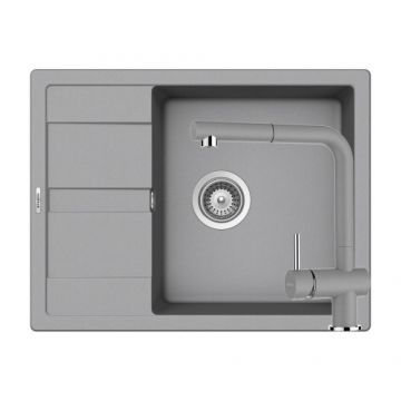 Chiuveta De Bucatarie Granit - Schock RONDA D-100L + baterie EPOS Extensibila - Culoare croma