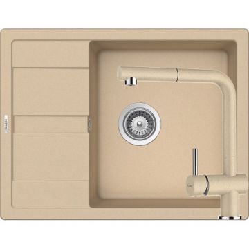 Chiuveta De Bucatarie Granit - Schock RONDA D-100L + baterie EPOS Extensibila - Culoare moonstone