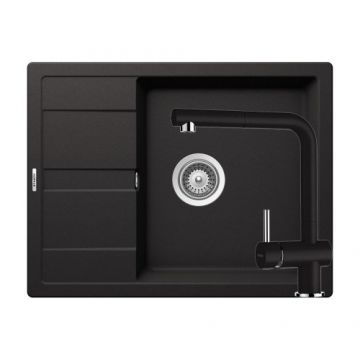 Chiuveta De Bucatarie Granit - Schock RONDA D-100L + baterie EPOS Extensibila - Culoare Nero