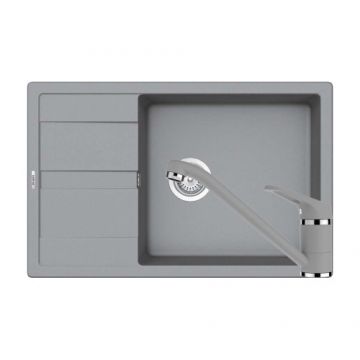 Chiuveta De Bucatarie Granit - Schock RONDA D-100XL + baterie COSMO - Culoare croma