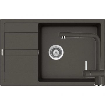 Chiuveta De Bucatarie Granit - Schock RONDA D-100XL + baterie EPOS Extensibila - Culoare asphalt