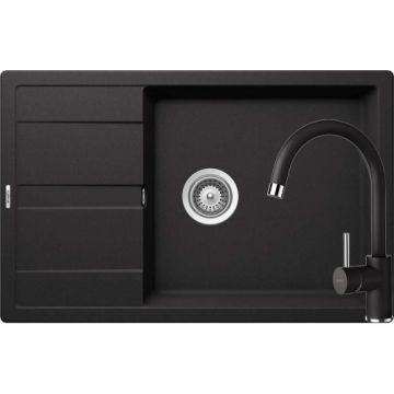 Chiuveta De Bucatarie Granit - Schock RONDA D-100XL + baterie PLUTOS - Culoare Nero