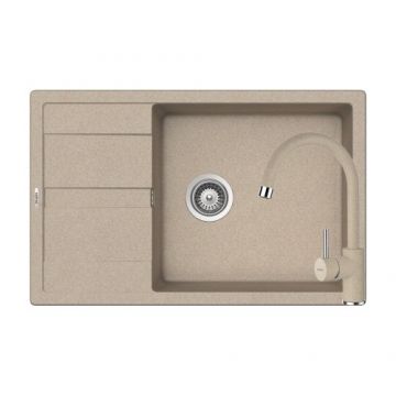 Chiuveta De Bucatarie Granit - Schock RONDA D-100XL + baterie PLUTOS - Culoare Sabbia