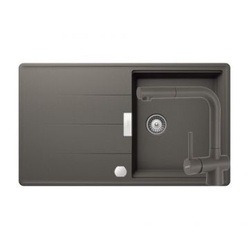 Chiuveta De Bucatarie Granit Schock Tia + baterie Laios Extensibila - Culoare silverstone