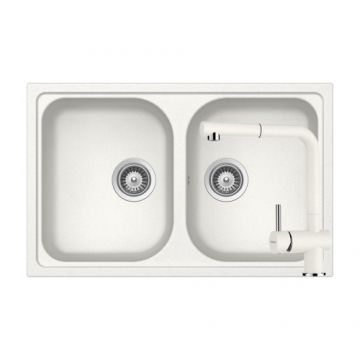 Chiuveta Dubla De Bucatarie Granit - Schock Viola N-200S + baterie EPOS Extensibila - Culoare alpina