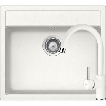 Chiuveta Schock Nemo N-100S + baterie Plutos + cos scurgere ajustabil cadou - Culoare alpina