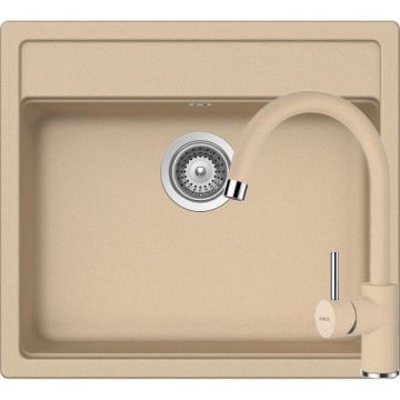 Chiuveta Schock Nemo N-100S + baterie Plutos + cos scurgere ajustabil cadou - Culoare moonstone