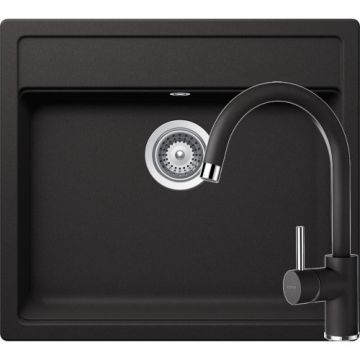 Chiuveta Schock Nemo N-100S + baterie Plutos + cos scurgere ajustabil cadou - Culoare Nero