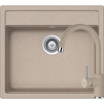 Chiuveta Schock Nemo N-100S + baterie Plutos + cos scurgere ajustabil cadou - Culoare Sabbia