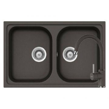 Chiuveta Schock Viola N-200S + Baterie Plutos - Culoare asphalt