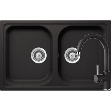Chiuveta Schock VIOLA N-200S + BATERIE PLUTOS - Culoare Nero
