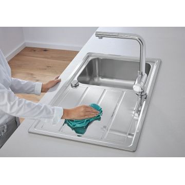 Baterie bucatarie cu dus Grohe Minta, furtune flexibile, crom-32168000