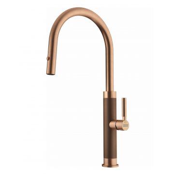 Baterie bucatarie Franke Mythos Masterpiece J cu dus extractibil  copper
